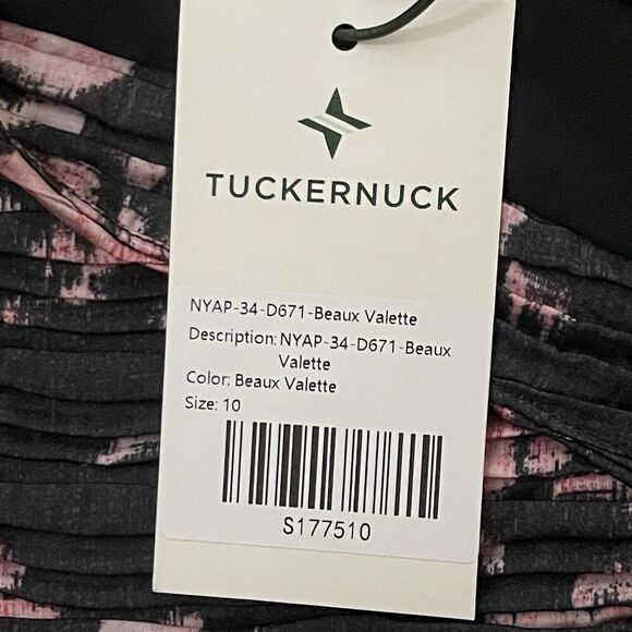 TUCKERNUCK Beaux Valette Natalie Dress Size 10 Black Pink NEW Floral Gardencore - Picture 11 of 16